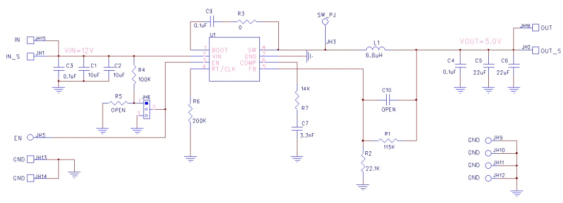 Schematic - Diodes Incorporated AP64350QSP Evaluation Board